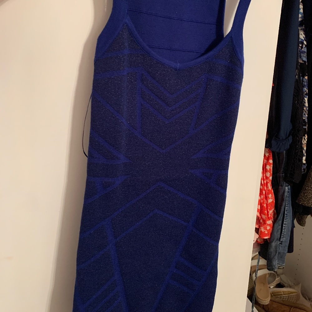 Blue body con tank dress (with a few sparkles)